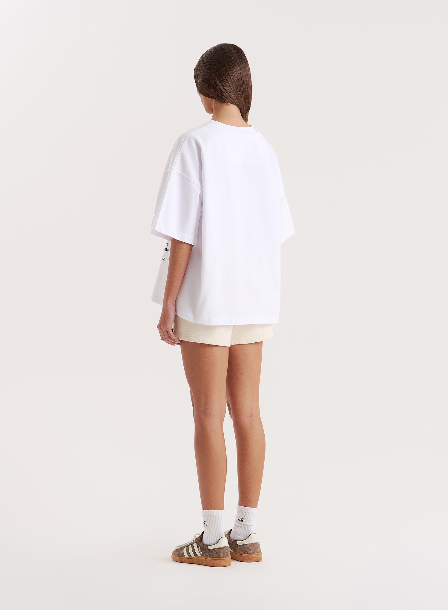 White Breakfast Illustration Oversized T-Shirt